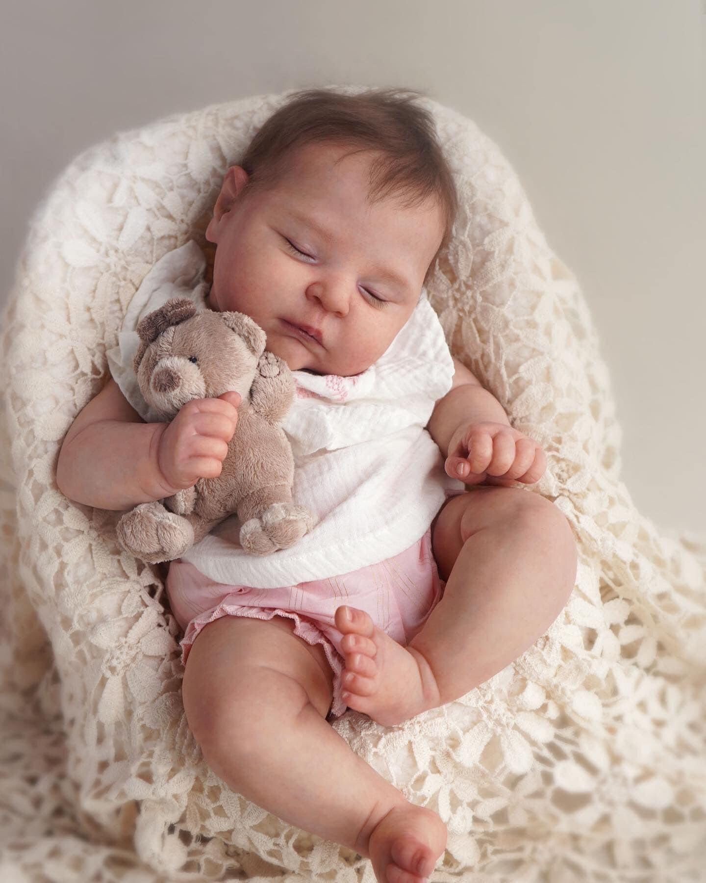 Reborn 19 cali oryginalne lalki żeńskie realistyczne do spania, tkane ciało, wygląda i czuje się jak prawdziwe realistyczne dziecko, idealny prezent dla dzieci i kolekcjonerów