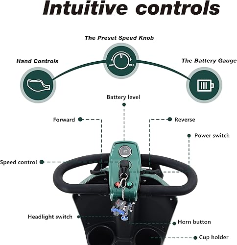 Miniatura 53 de Metro Mobility Patinetes de movilidad de 4 ruedas para personas mayores, scooter plegable de movilidad de 300 libras de capacidad para adultos