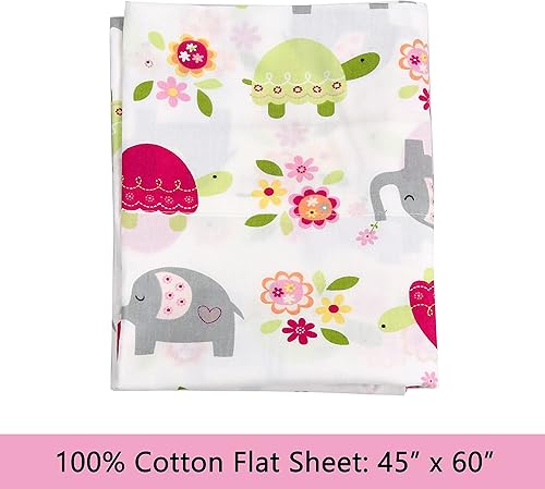 Miniatura 4 de Danica Juego de sábanas de 3 piezas 100% algodón para niños y niñas, incluye sábana superior, sábana bajera, funda de almohada estándar (tortuga y