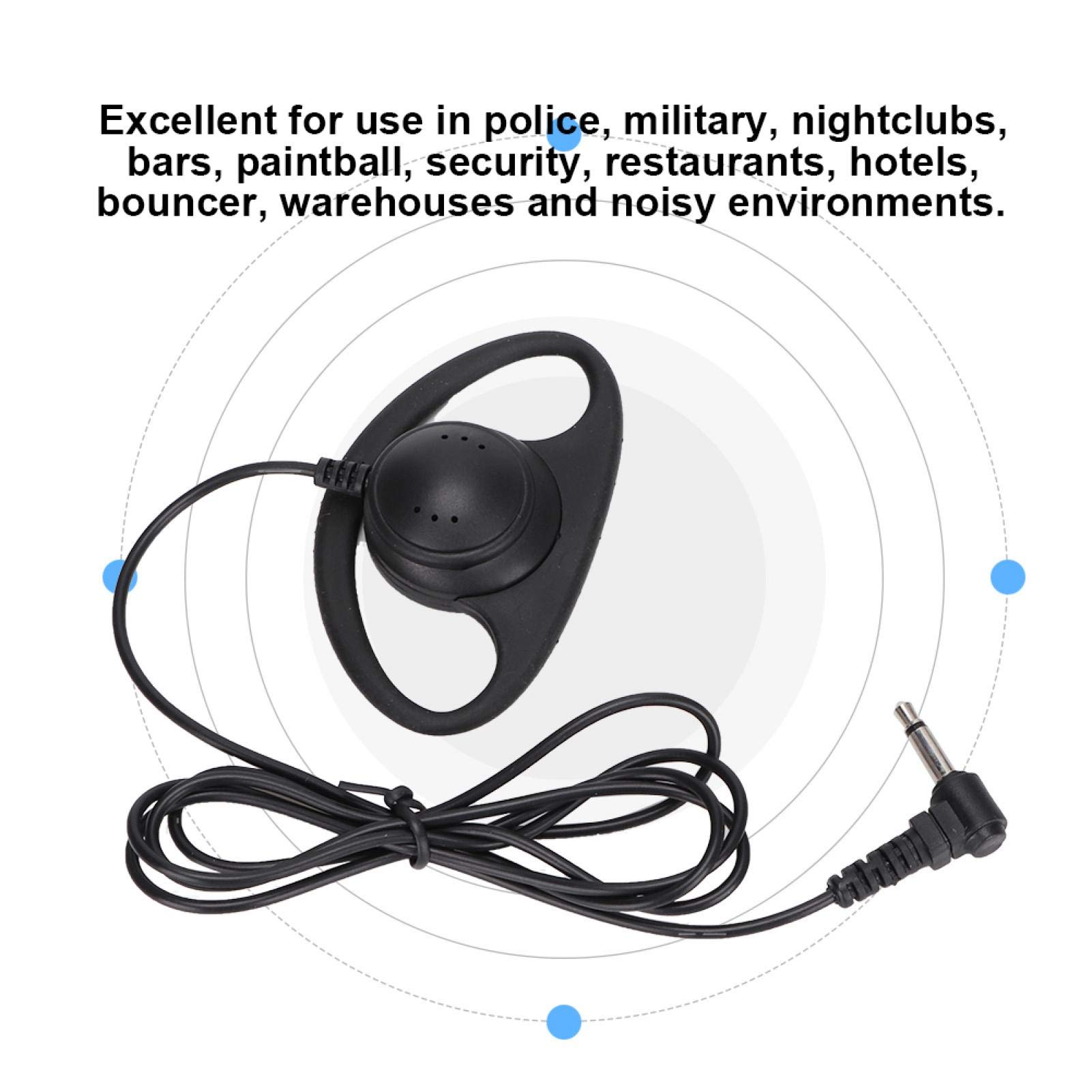 Oreillette Talkie-walkie, 1 Broche 3,5 mm en Forme de D Écouteur Casque Micro PTT, pour radios bidirectionnelles Talkie-walkie