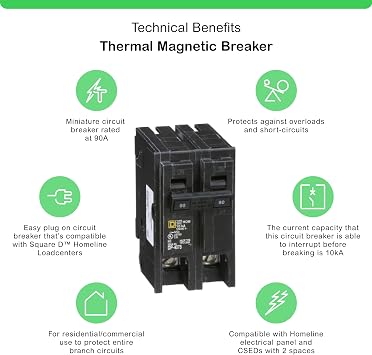 Square D - HOM290CP Homeline 90-Amp Two-Pole Circuit Breaker