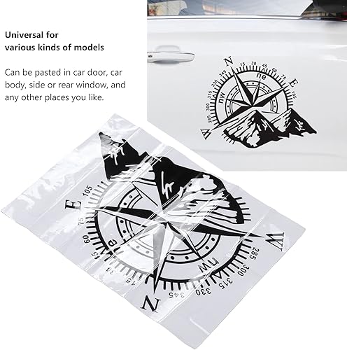 Miniatura 2 de Adhesivo de patrón de brújula de automóvil de 18.7 x 13.7 pulgadas, calcomanía de montaña de brújula, calcomanías impermeables para automóvil,