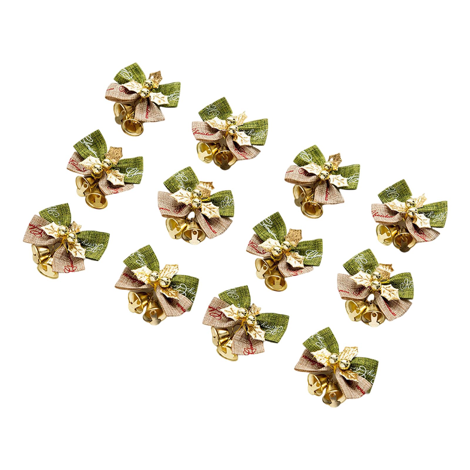 YROHGKPN 12Pcs Christmas Bows with Bells Burlap Bows Ornaments for Presents Wrapping Decoration Wedding Decoration Tree Ornaments