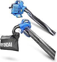 Hyundai 3-in1 Leaf Blower, 26cc 2-stroke, Large 40l leaf Collection Bag, Powerful Petrol Leaf Blower Vacuum, Shredder and Mulcher With 3 Year Warranty