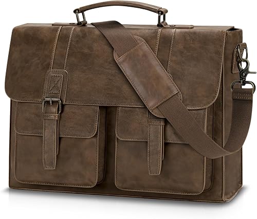Bolsa de mensajero de cuero para hombres 15.6 pulgadas vintage bolsa portátil maletines impermeables para hombres bolsa de computadora bolsa para el