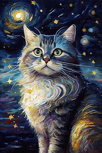 Kit de pintura de diamante de 18 x 25 pulgadas, pintura de diamante 5D para adultos y niños, pintura digital de diamante completo de noche