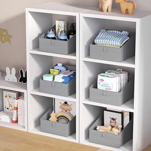 Miniatura 10 de DIMJ Contenedores de almacenamiento trapezoidales para almacenamiento de armario, cestas de tela para estantes de armario, cubo de almacenamiento