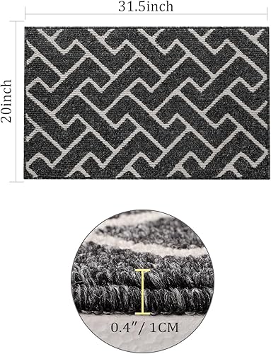 Miniatura 67 de hicorfe Juego de alfombras y tapetes de cocina, alfombra antideslizante de polipropileno súper absorbente, tapete suave y cómodo, lavable para Negro