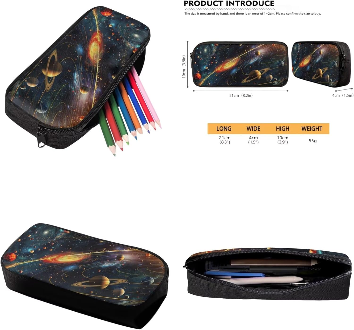 Galaxy Space Backpack for Boys Kids Backpack with Lunch Box Water Bottle Carrier and Big Capacity Pencil Case 4 PCS 17 inch Large Bookbag with Compartments for School Lightweight School Bag