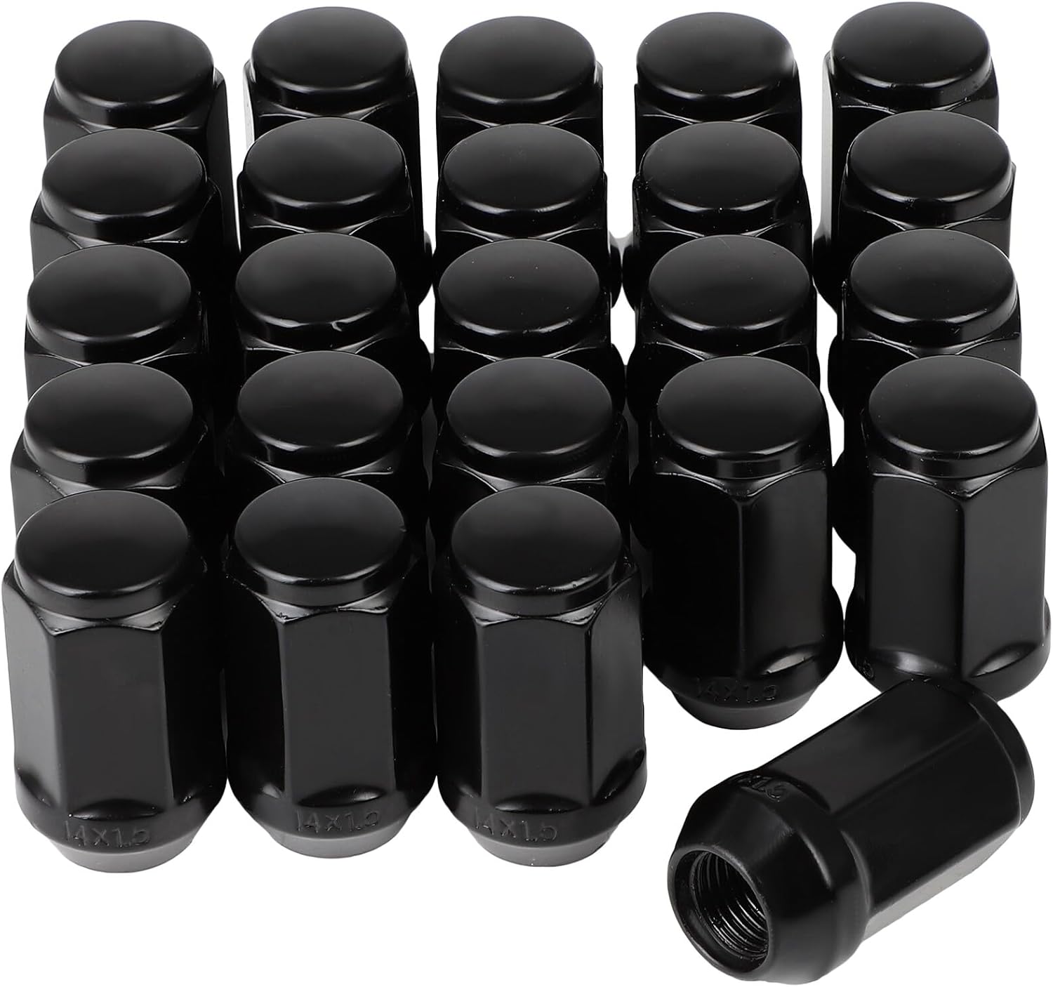 24pcs Lug Nuts Set M14x1.5 Black Wheel Lug Nut for Chevrolet