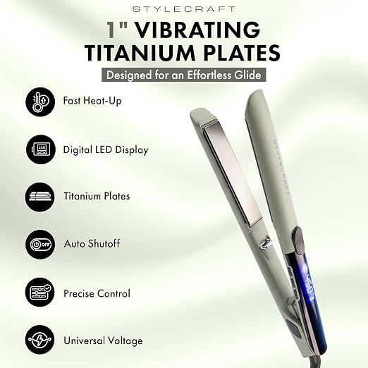 Plancha de Pelo StyleCraft Sage 1" Titanio con Pantalla LED miniatura 2