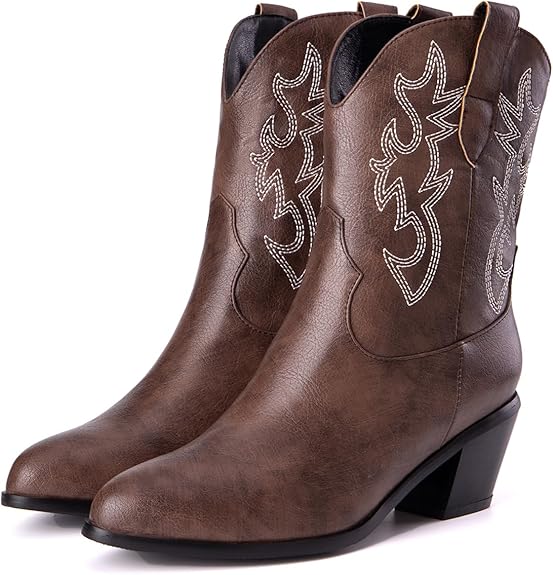 Nyomi Bottes Femme Western – Bottes de Cow-Boy en Cuir avec Semelle An