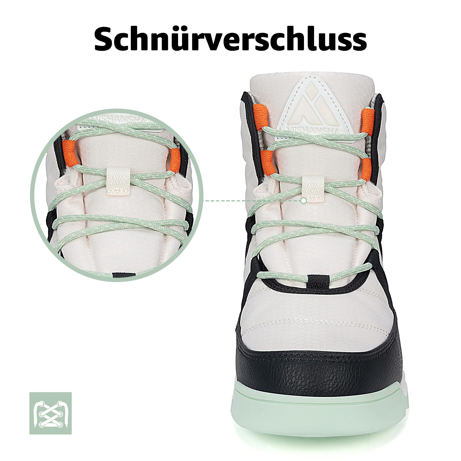 Mishansha Schneestiefel Damen Warm rutschfeste Gr.36-42