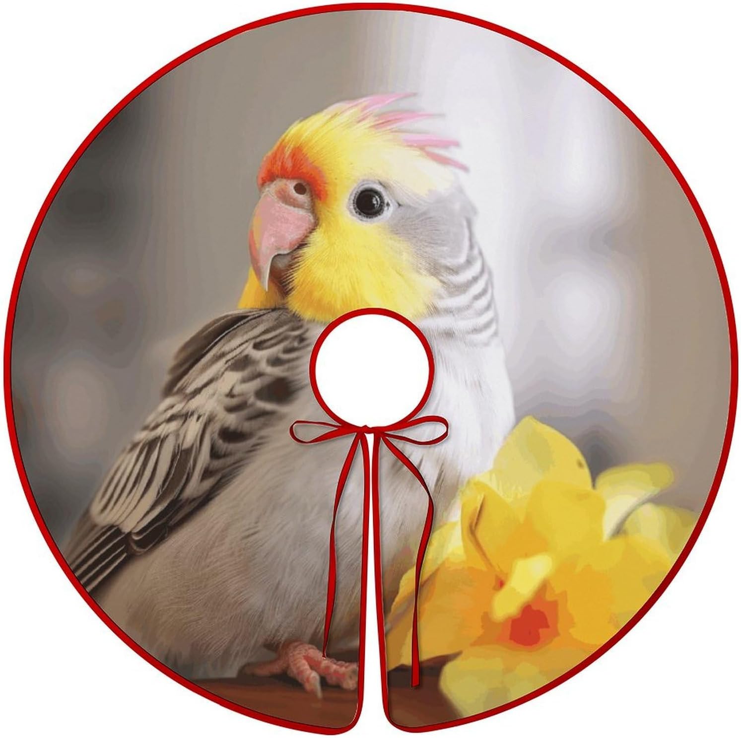Christmas Tree SkirtCute Cockatielclassic Fashion Tree Skirt Painted Multifunctional Christmas Tree Skirt