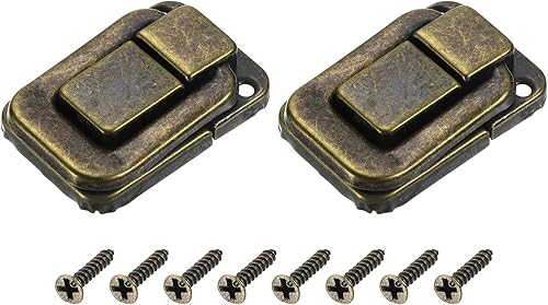 uxcell 2 cerraduras de cierre de palanca, 1.89 x 1.26 pulgadas (largo x ancho), cierre de cerrojo de hierro para joyero, caja de herramientas de