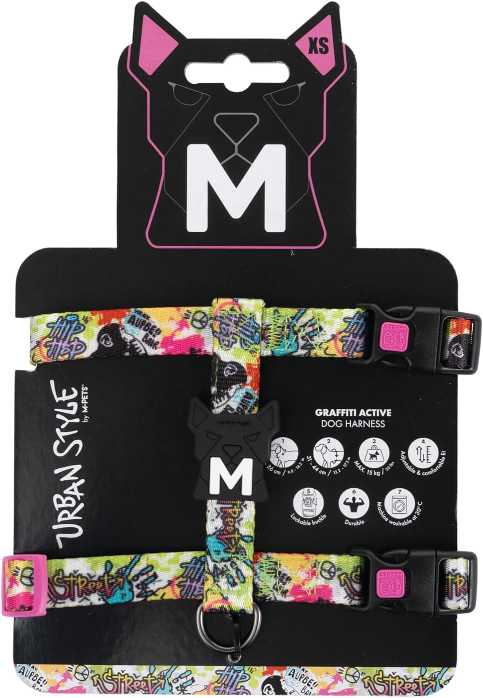M-Pets Urban Style Graffiti Active Köpek Göğüs Tasması (Xs)