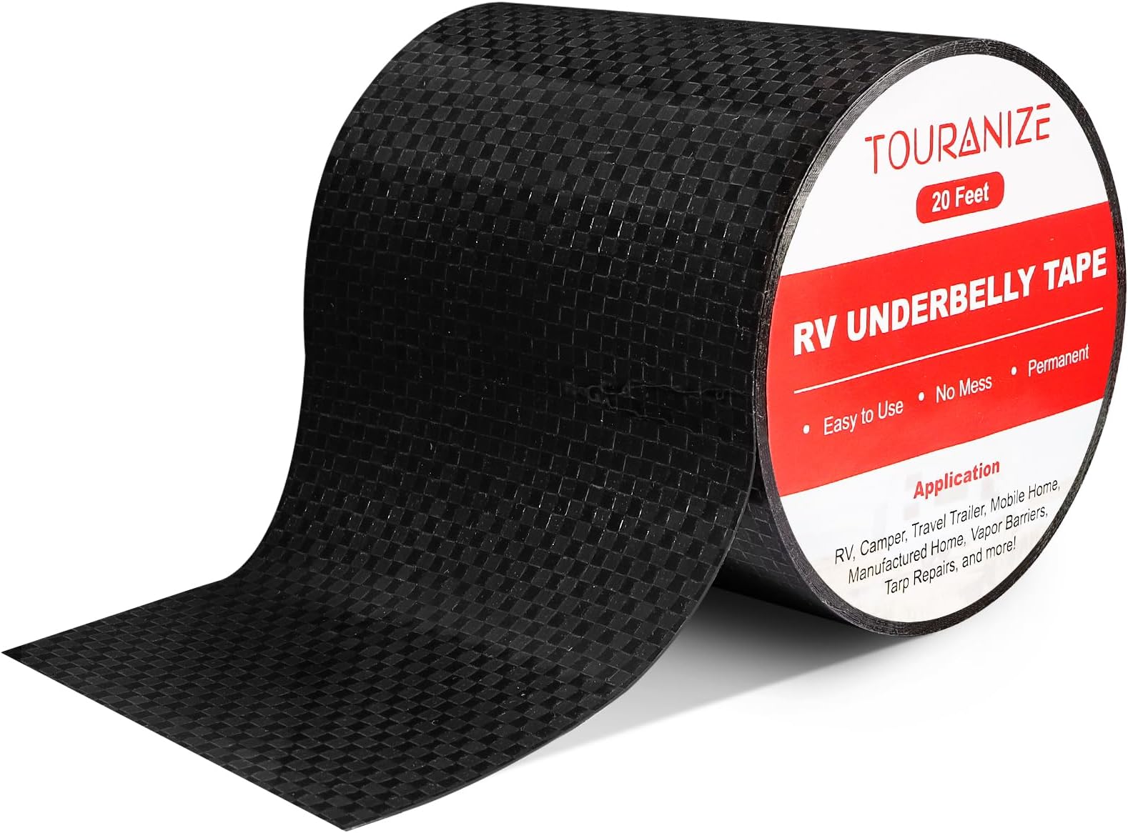 RV Underbelly Material RV Underbelly Tape, 4'' x 20' Waterproof Flex Belly Tape with Permanent Sealing Adhesive for Mobile Home, Camper Travel Trailer, Tear Repair Patch, Black