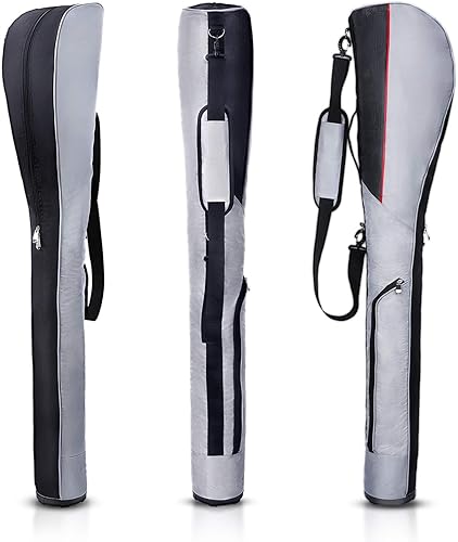Miniatura 9 de Estuche de viaje para palos de golf, bolsa plegable con base dura, para práctica de campo de práctica, ligera, bolsa de transporte para 7 clubes