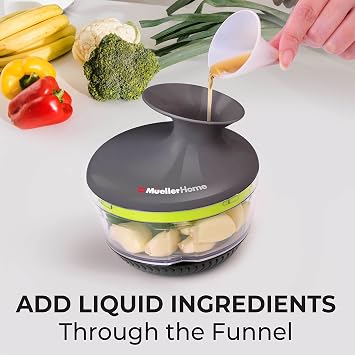Mueller Rolling Food Chopper Manual Hand, Shaker, Mixer, Cutter, Slicer, Zester Pro - Strongest - 30% Heavier Duty Multi Vegetable-Fruit-Spice-Kitchen Tool/Utensil, Large