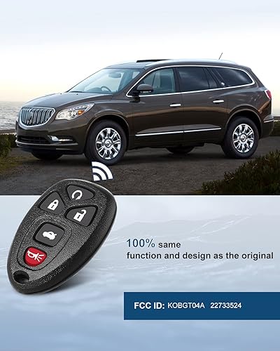 Miniatura 10 de ECCPP 1 llavero de repuesto sin llave sin cortar para automóvil con control remoto (carcasa de carcasa) para Chevy Malibucobalto para Buick