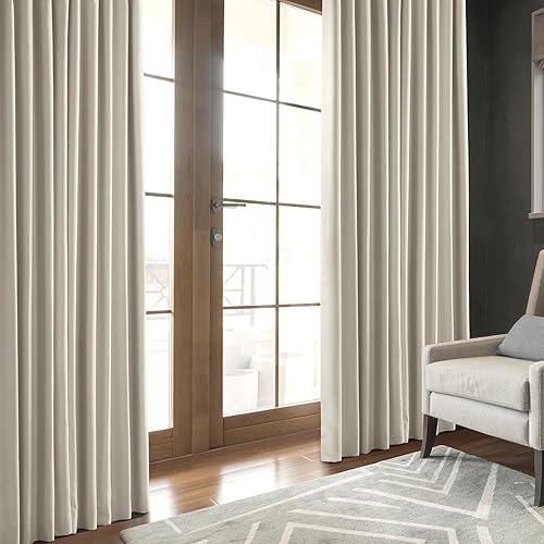 Miniatura 6 de HPD HALF PRICE DRAPES Cortinas opacas sólidas con aislamiento térmico para dormitorio de 108 pulgadas de largo (1 panel), cortinas opacas de lino