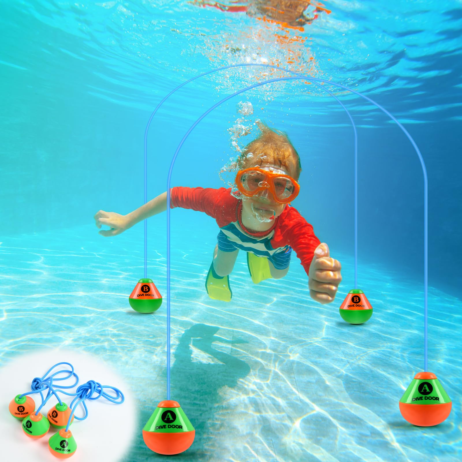 SHANKAM Juguetes Buceo Piscina, 2pcs Anillos de Buceo, Aros Piscina para Niños Buceo, Juguetes de Buceo para Niños, Juguetes de Piscina para Entrenamiento de Natación y Fiestas en la Piscina (A)