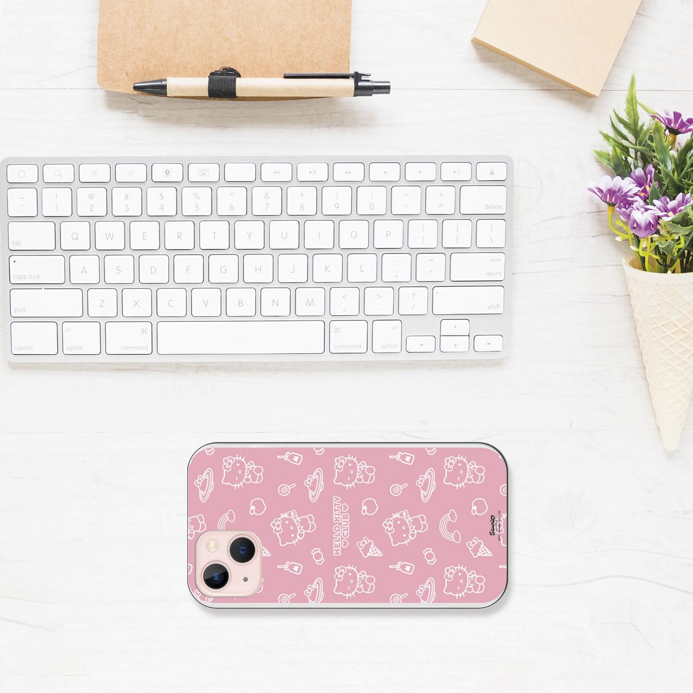 Hello Kitty iPhone 15 TPU Back Cover hoesje - Kitty Face - Zwart