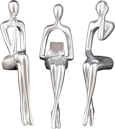 Miniatura 16 de XINXUAN Decoraciones de Halloween, estatua de calavera para decoración del hogar, decoración moderna de estantería y escritorio, juego de 3 piezas