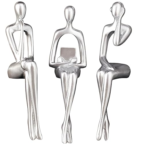 XINXAUN Silver Statue Home Decor - Modern Bookshelf & Desk