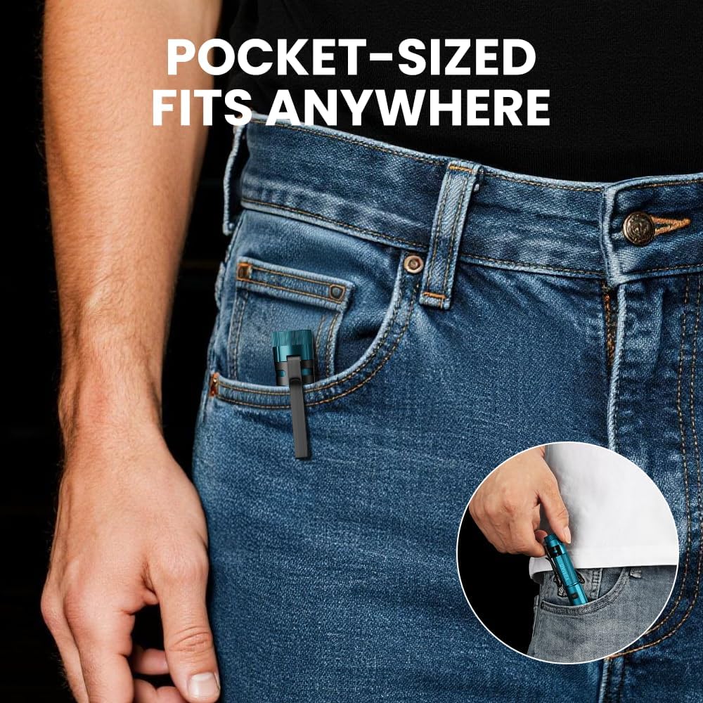 Yemao M52 flashlight being used in light rain, demonstrating its IPX4 waterproof rating.