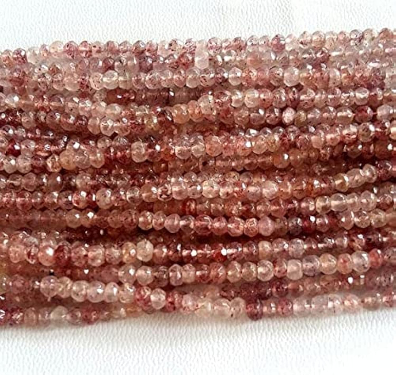 Cherry quartz perles facettées de 3.5mm de qualité pour création de bijoux fins