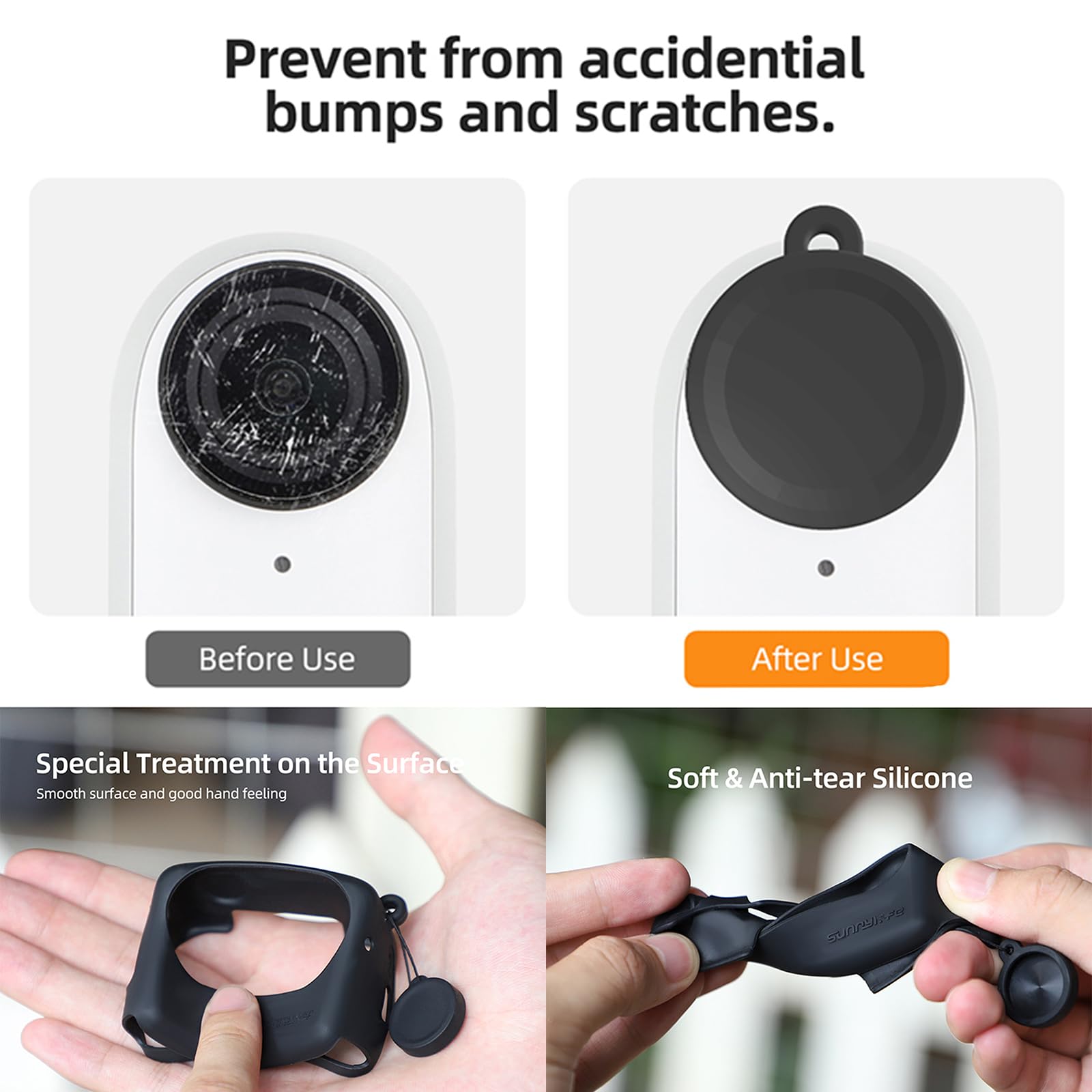 Custodia In Silicone Per Insta360 GO 3S/GO 3 - Cover Protettiva Antiurto Con Laccetto E Copriobiettivo - Foto 10