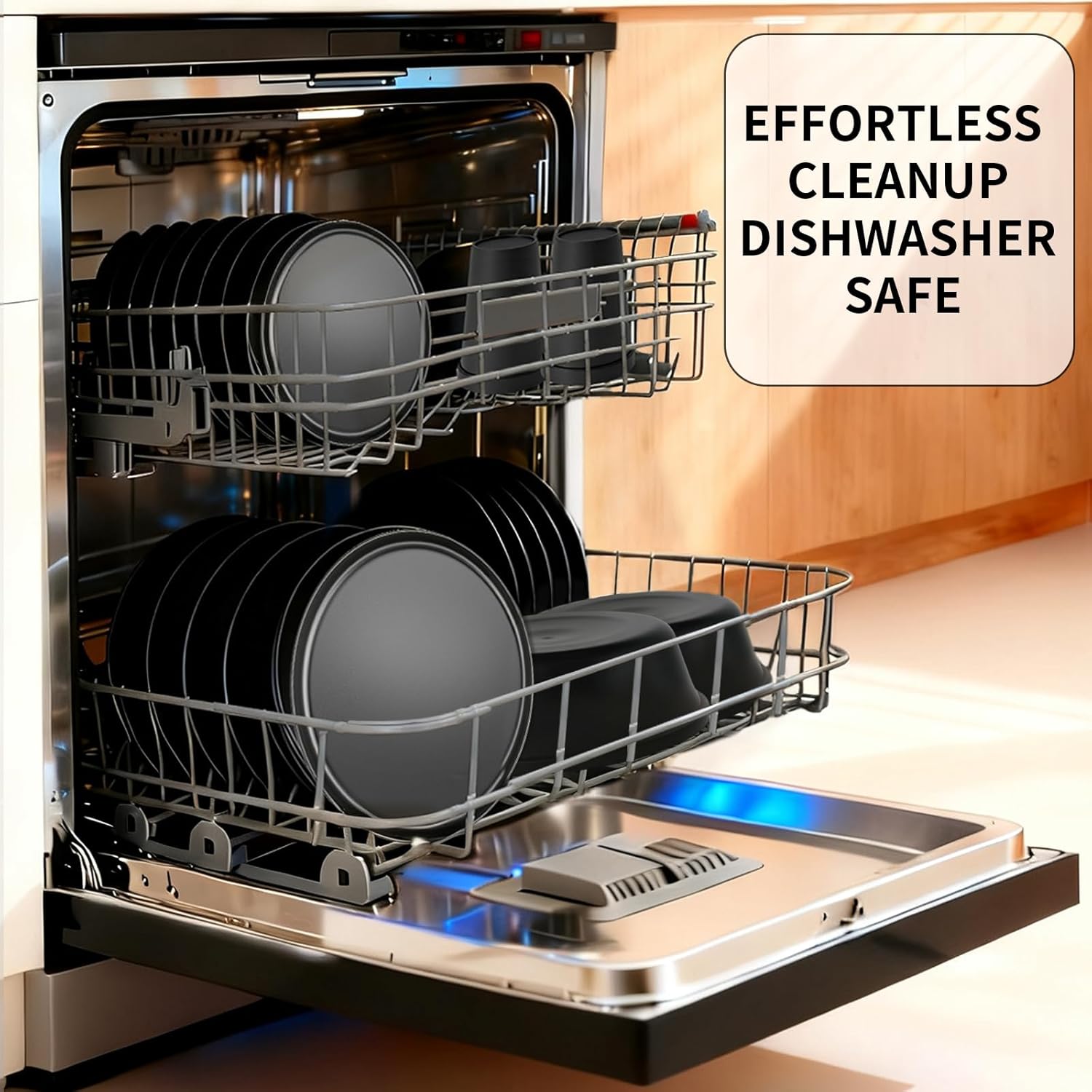 40-Piece Unbreakable Kids Dinnerware Set for Toddlers & Children, BPA-Free & Easy-Clean PP Plates and Bowls, Microwave & Dishwasher Safe, Complete Family Pack (Service for 8)