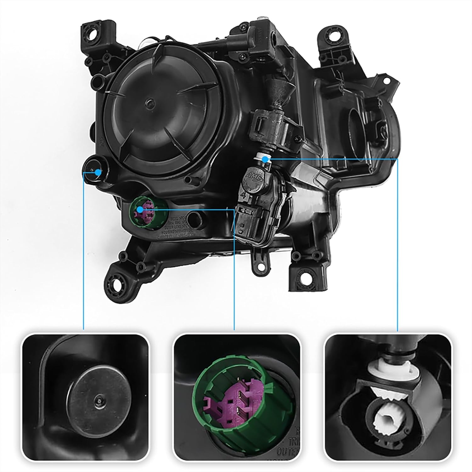 Huray Left Headlight Assembly for Jeep Cherokee 2014-2018 [Only for Halogen Type] [White] OE Head Lamp Replacement Driver Side