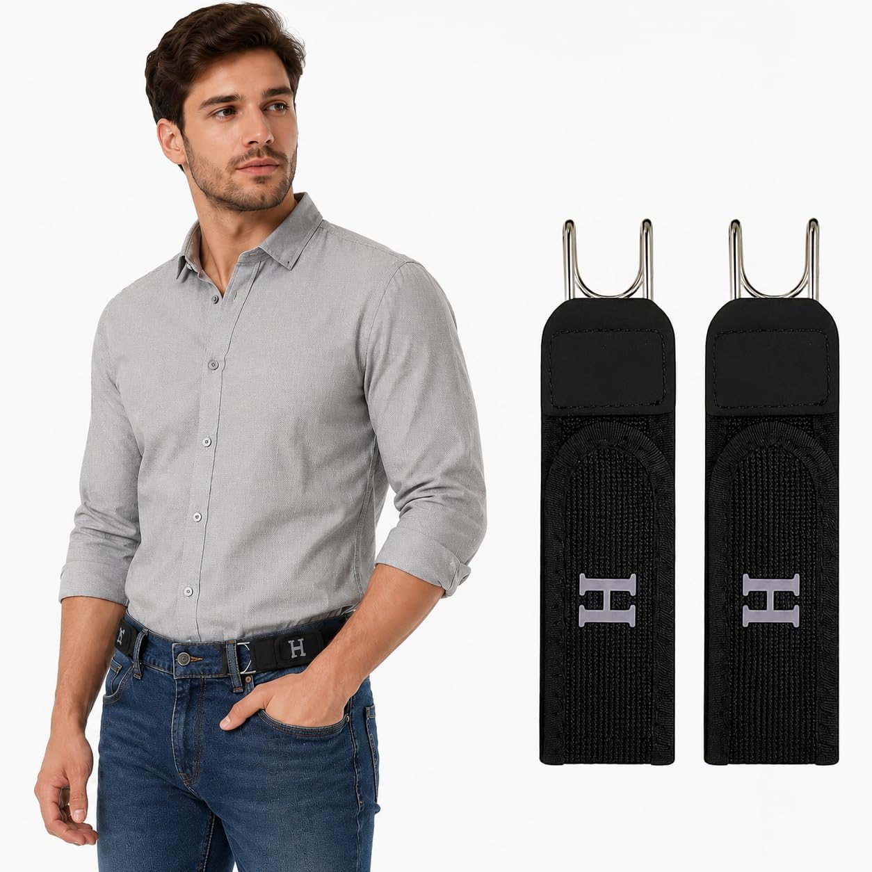 puji Buckleless Elastic Belt with Metal Hook – Stretch Waist Belt for Men & Women, Invisible Buckle-Free Work & EDC Belt (1 Pack)-picture-49