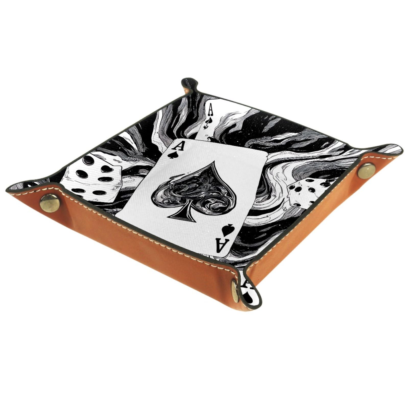 VAPOKF Spades a Dice Tray, Folding Microfiber Leather Dice Holder for Dungeons and Dragons RPG Dice Gaming D&D and Other Table Games