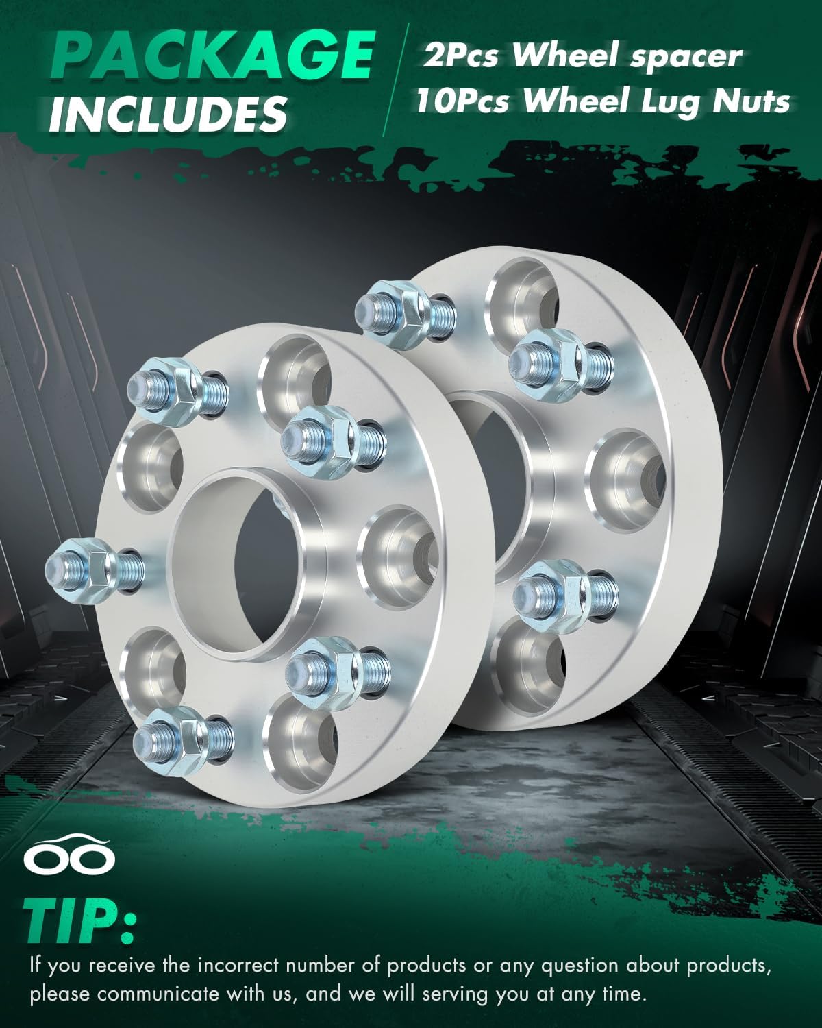 SCITOO 2Pcs Wheel Spacers 1 inch 5x4.5 Bore 60.1mm Studs 12x1.5 5 Lug Wheel Spacers Adapters Fit for for Toyota Camry for Toyota for Highlander for Toyota for Sienna for Toyota