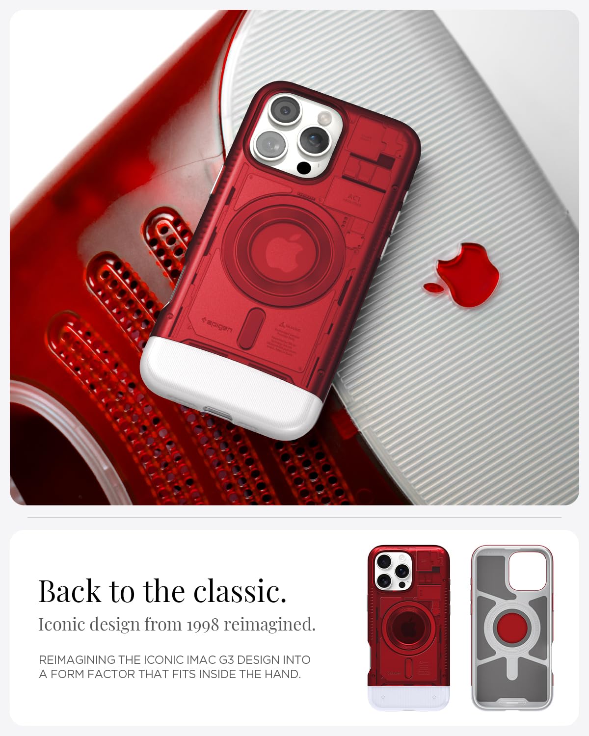 Spigen Funda para iPhone 16 Pro MAX, Classic C1 MagFit Compatible con MagSafe - Rubí
