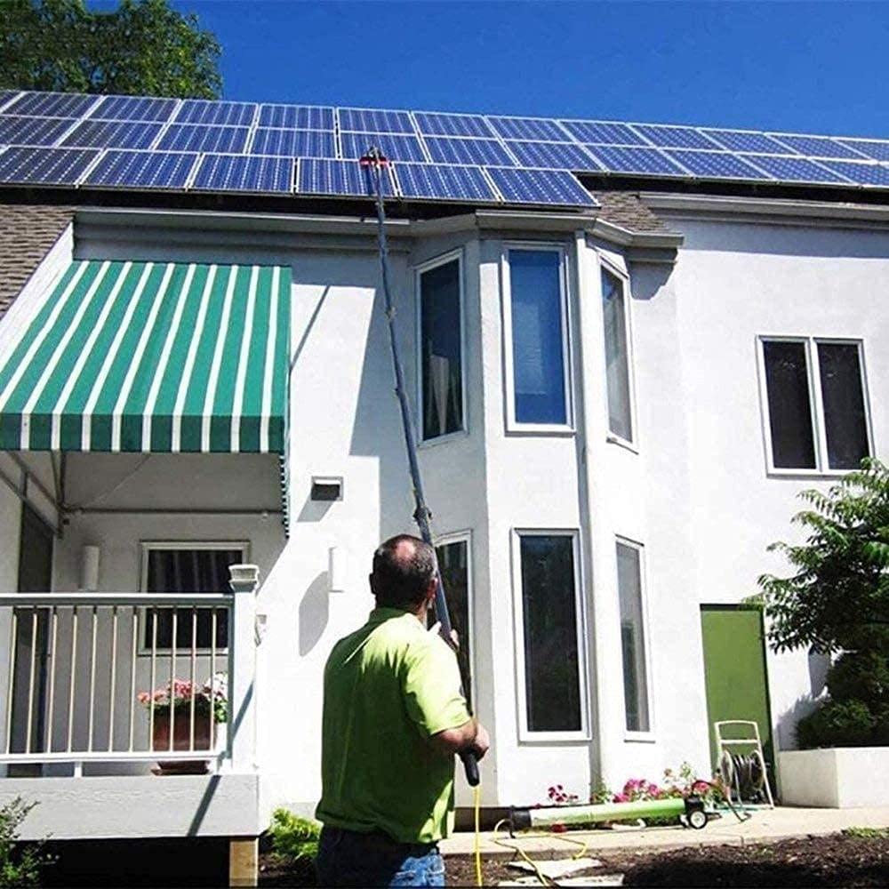 Kit de Cepillo telescópico para Limpieza de Ventanas Paneles solares y Ventanas fotovoltaicas – Equipo eficiente para la Limpieza de Ventanas en el hogar y en Local