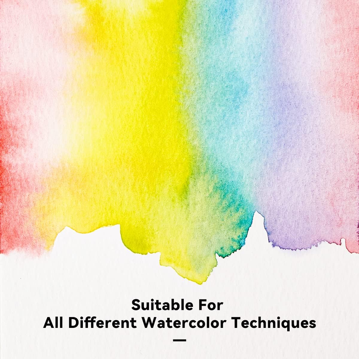 Paul Rubens Watercolor Paint 14 Vibrant Neon Colors Watercolor Tubes,Cold Press Watercolor Journal,50% Cotton 140 lb/300gsm 20 Sheets 5.2’’ x 3.8’’