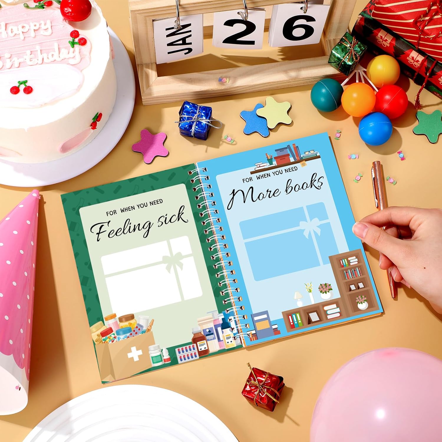 gisgfim Birthday Gift Card Book Booklet Greeting Cards Booklet Keeper Organizer Books Birthday Keepsake for Adults College Student Women Teens Kids Personalized Present Books Gift Supplies 5x7 Inches image 4