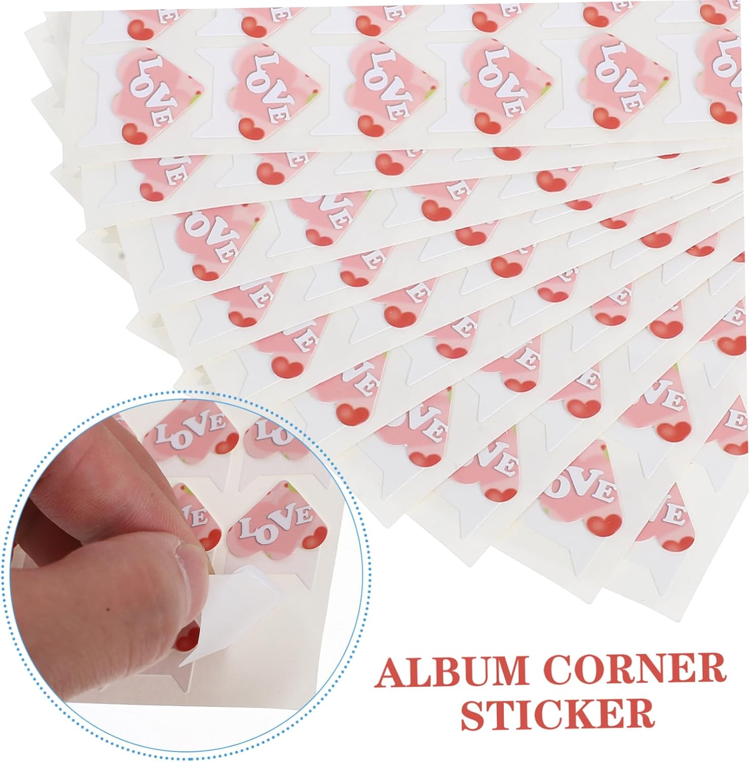 STOBOK 0pcs Self Adhesive Photo Mounting Corners with Decorative Heart Pattern for Scrapbooking Journals DIY Photo Albums Reliable Adhesion Flexible Editing