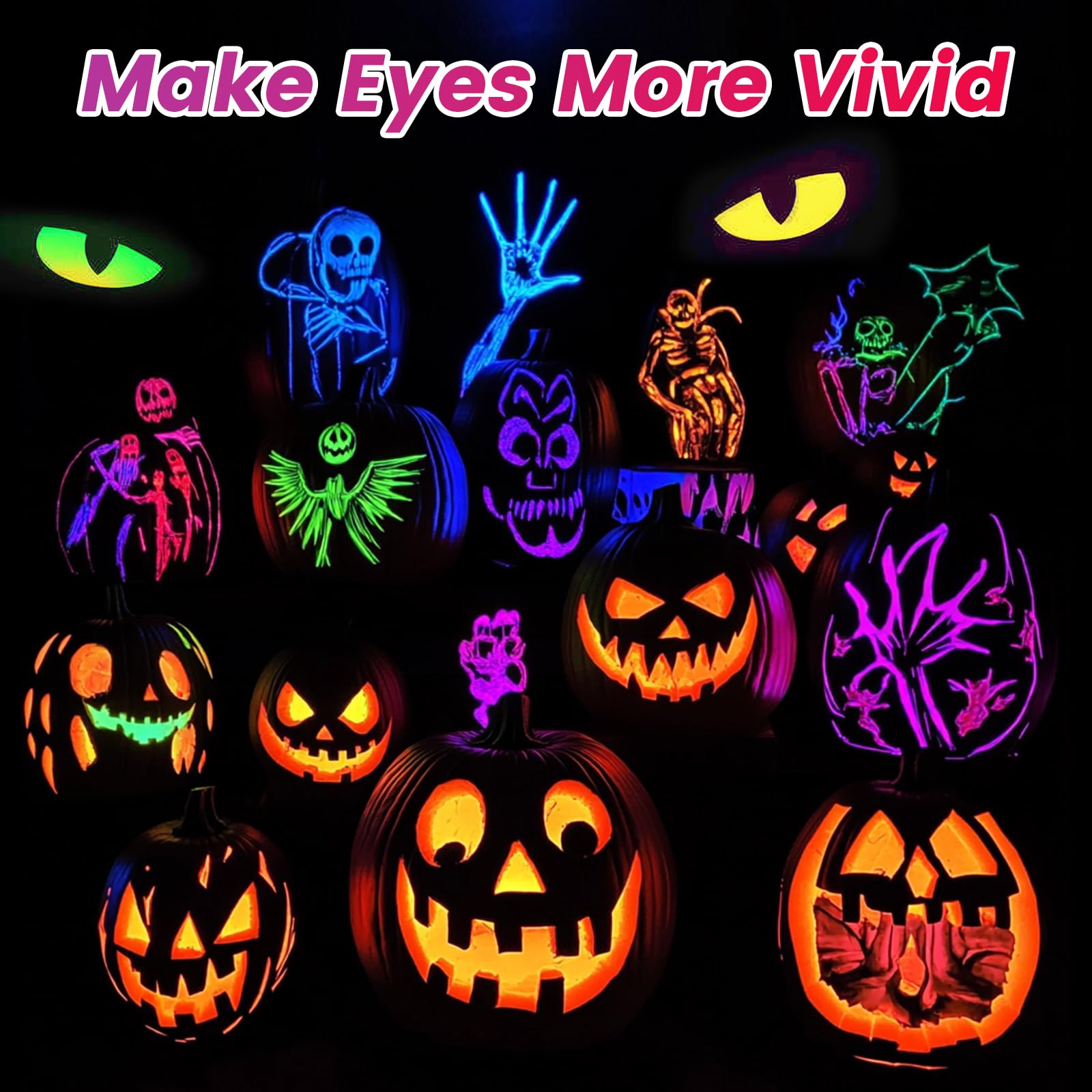 LED-Augen für Maske, Skelett, Geist, schwarze Katze, Spinne, Kürbis, gruseliger Baum, EL-Panels, Licht für Cosplay, DIY-Themenparty-Dekor (Rosa, 20 mm)