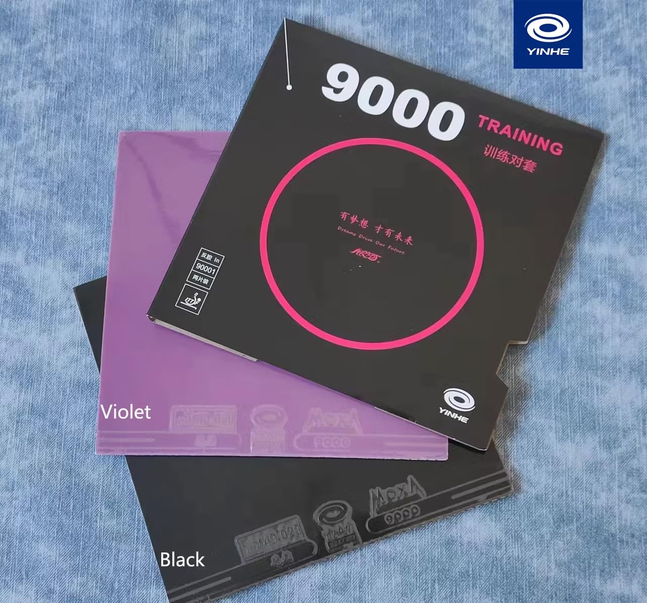 Yinhe 9000 Table Tennis Rubber, Pack of 2 (Black & Violet), Professional Rubber, Ideal for Spin, Control and Precise Placement, Durable Rubber, 2.2mm, ITTF Certified. 3
