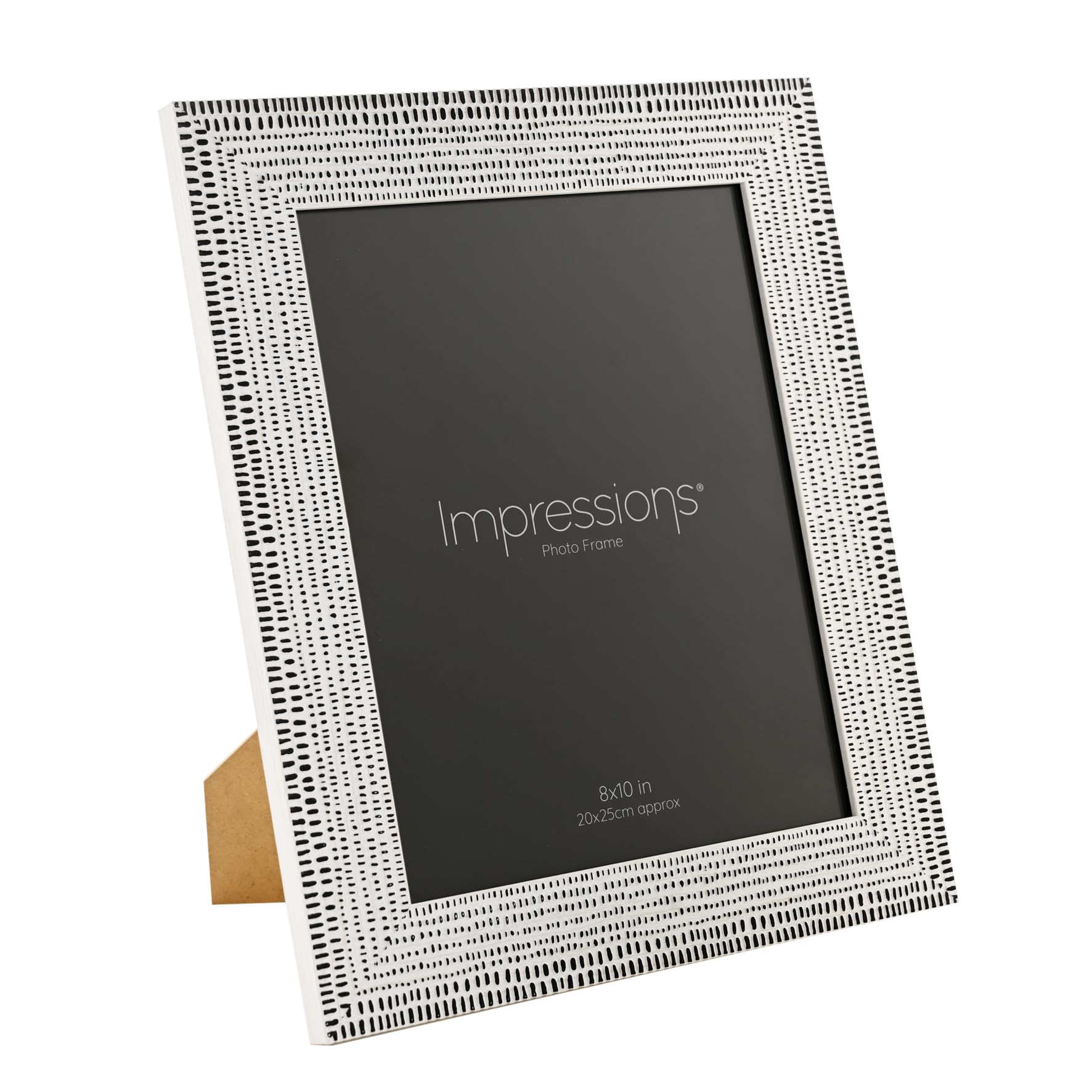 Impressions 8 x 10 Black & White Photo Frame by Juliana – Modern Silver Patterned Picture Frame for Tabletop or Wall Display – Stylish Contemporary Home Décor Gift