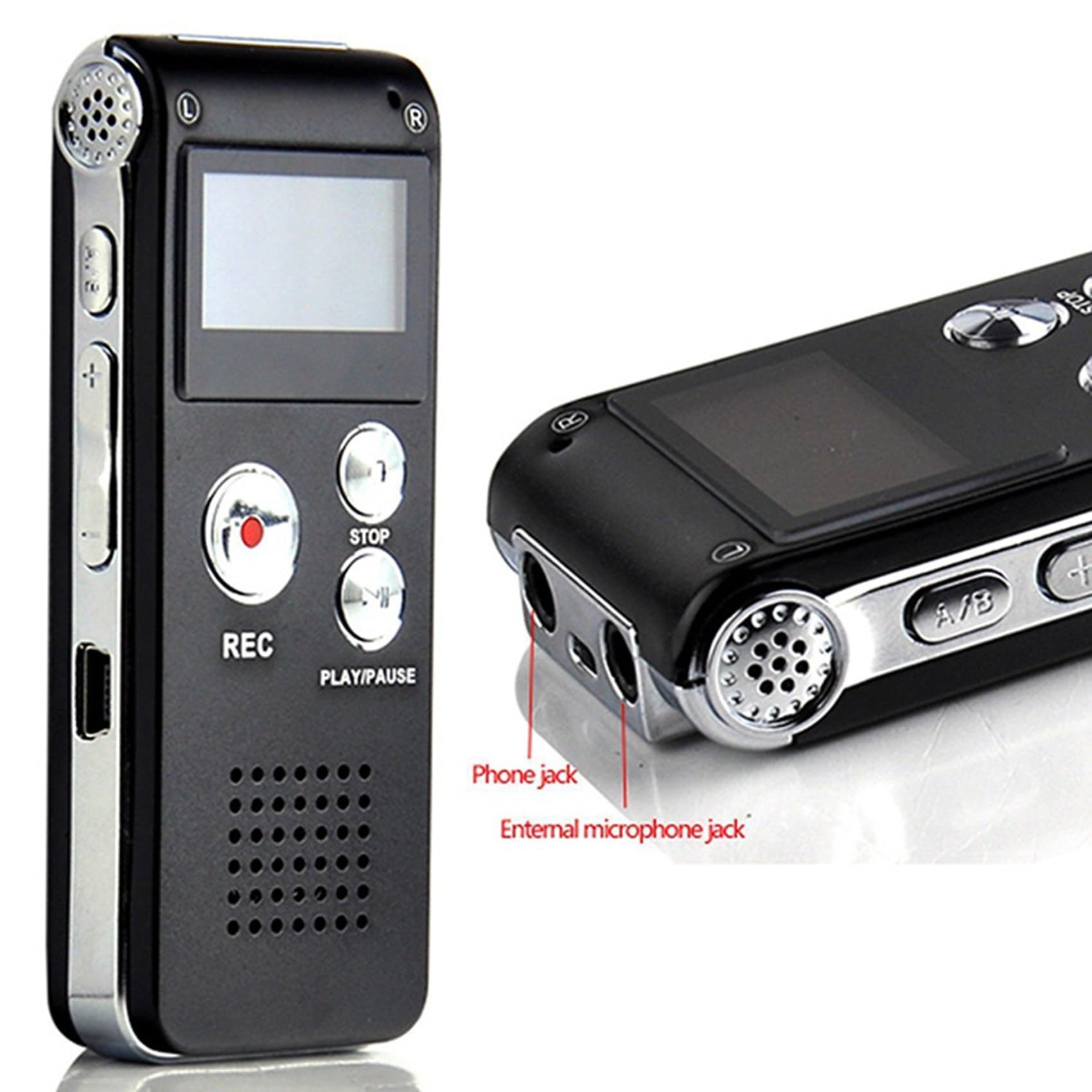 3X Grabadora de Voz 8G, Reproductor MP3 con Reducción de Ruido de Alta Definición, Adecuado para Reuniones y Otras Ocasiones