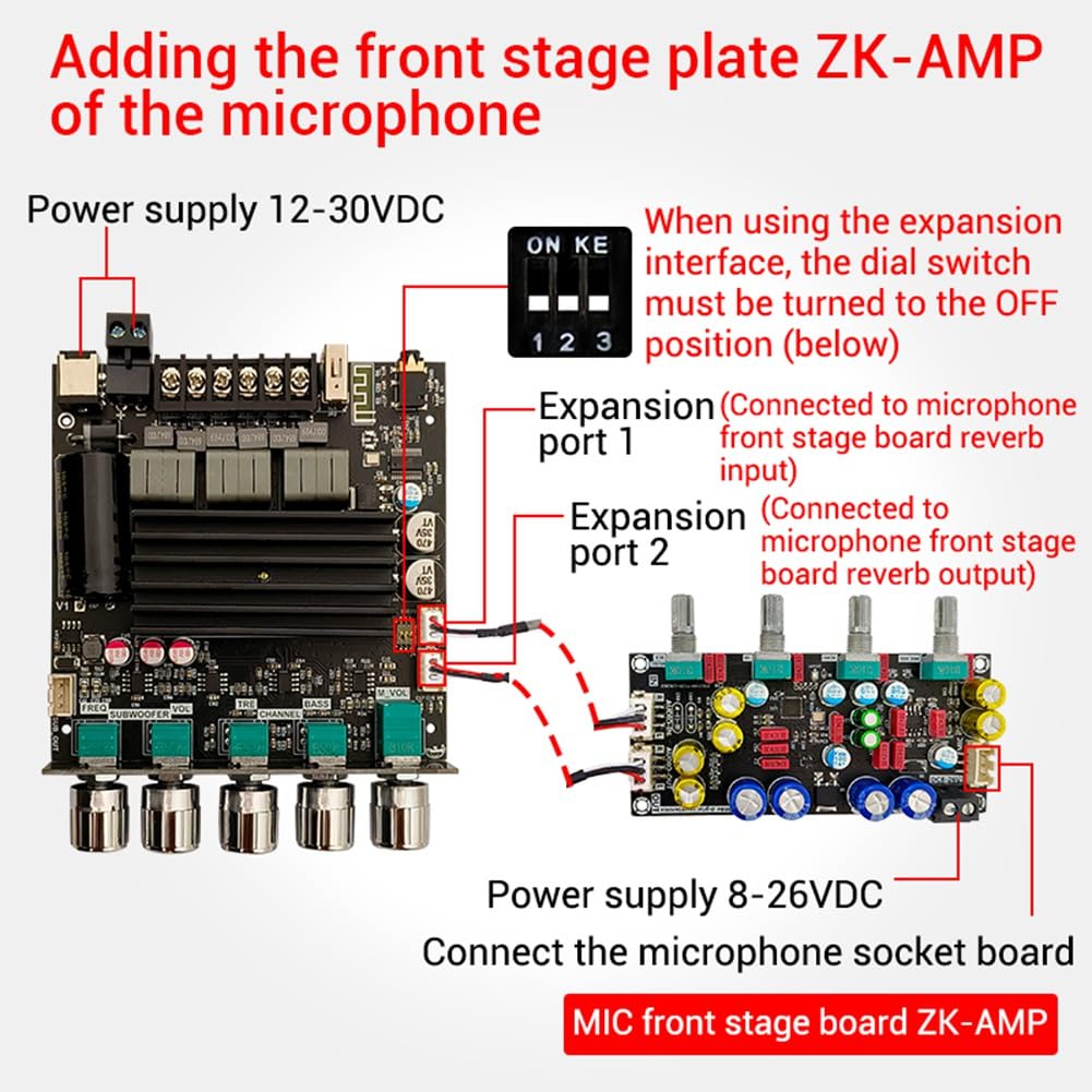 Module Amplificateur Bluetooth TPA3221 Caisson de Basses 2.1 Canaux 2X100W + 200W + Antenne 2.4G 1 Ensemble