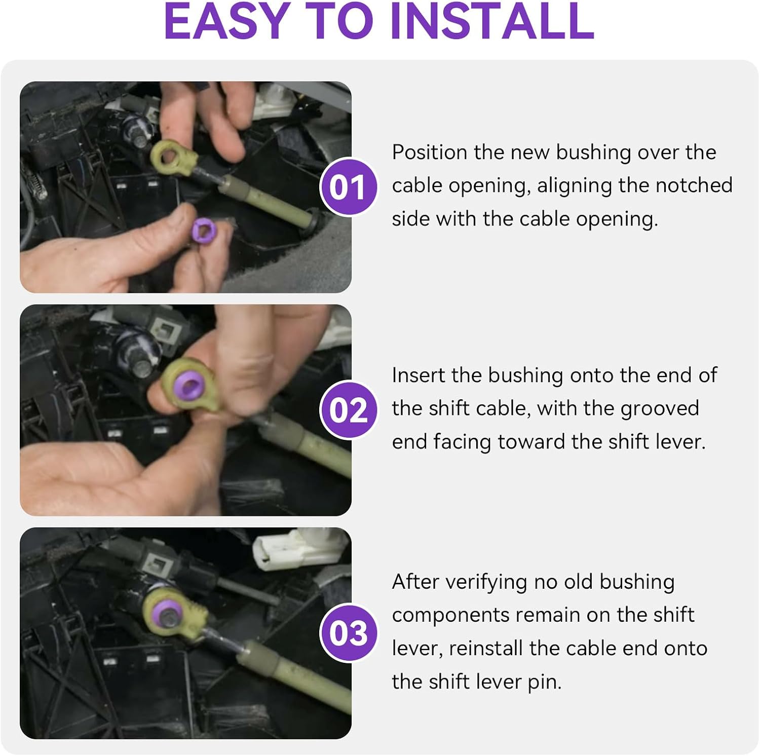 141607 Transmission Shift Cable Bushing Repair Kit Install Tool, Replacement Shifter Cable Bushing Compatible with Hyundai Kia, Nissan, Toyota Corolla Sienna, Honda Mazda Lexus, Chrysler, Dodge