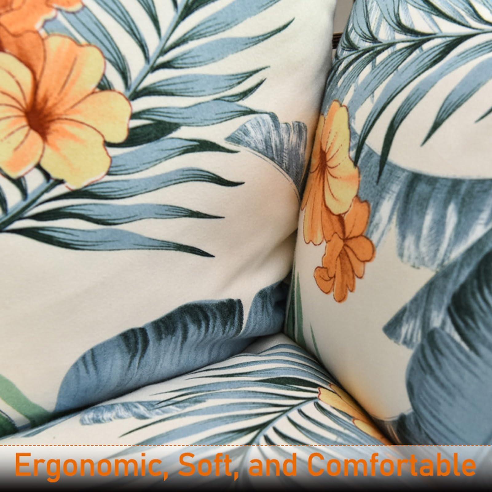 Genérico Cojín Estampado para Silla Tipo Huevo con reposacabezas: Almohadilla Gruesa y Suave para sillas Colgantes, cestas y hamacas; Ideal para Muebles de Patio y Exteriores (Silla no incluida)