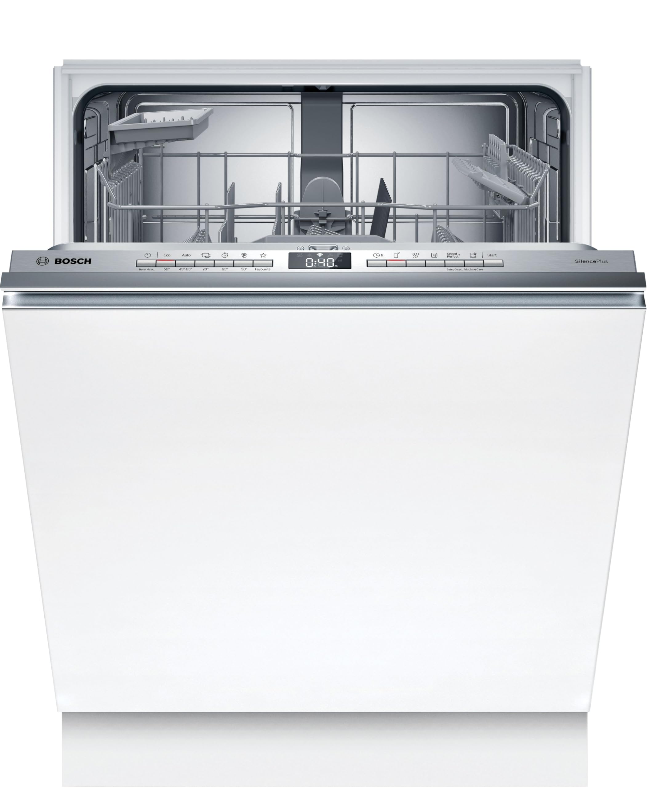 Bosch - Lavavajillas Integrable, Serie 4, 13 servicios, 60 cm de ancho, Silencioso, Home Connect, blanco, SMV4HAX07E